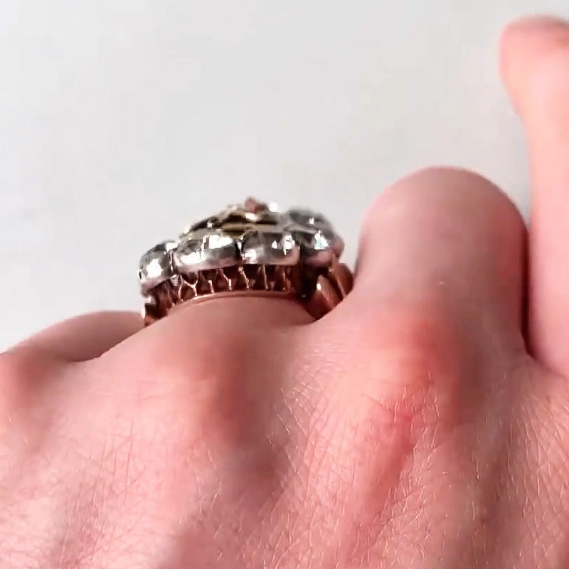 10ctw Old Mine Cut Royal Emblem Gemstone Ring (Customizable Letters) - JOSHINY