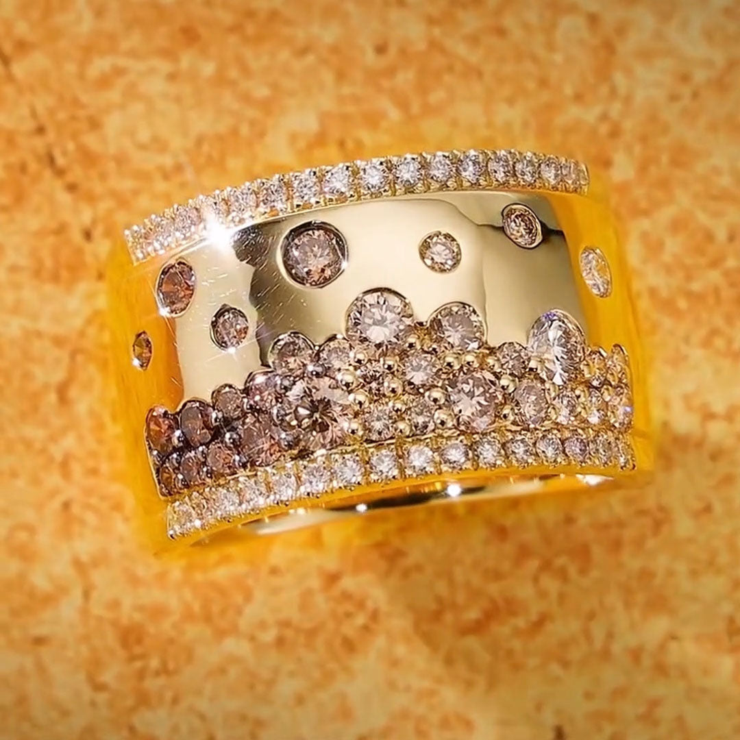 2.0ctw two color gemstone eternity wide band ring -JOSHINY