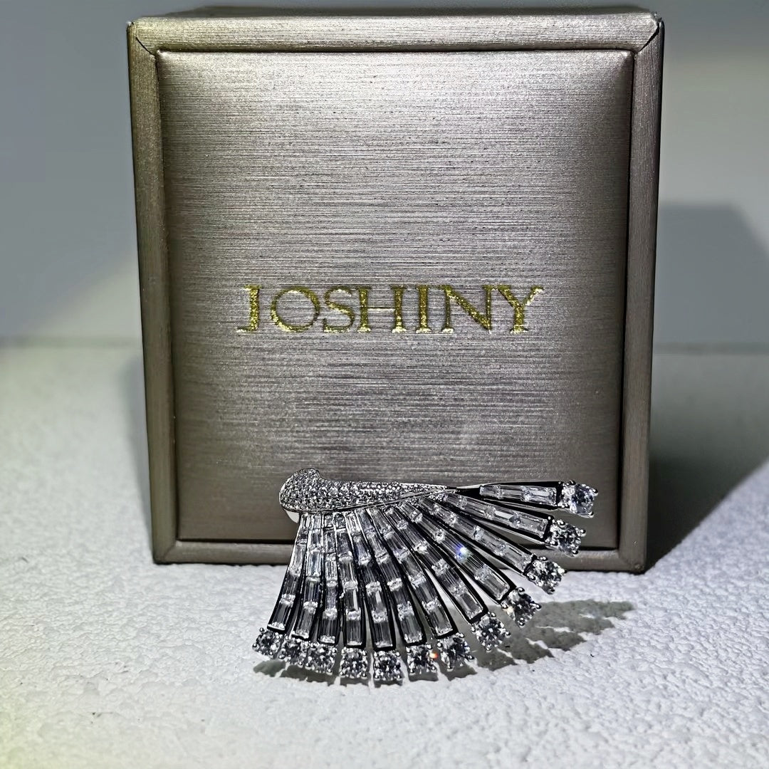 11 CTW Baguette & Round Cut White Cubic Zirconia 925 Sterling Silver Vintage Ring & Earrings-JOSHINY
