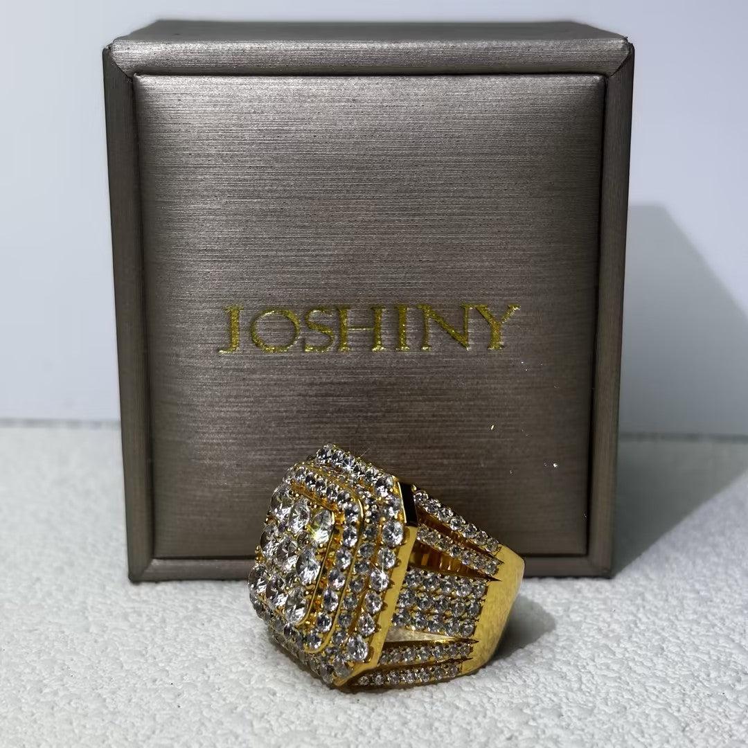4.3 Ctw Round Cut White Cubic Zirconia 925 Sterling Silver men's ring-JOSHINY