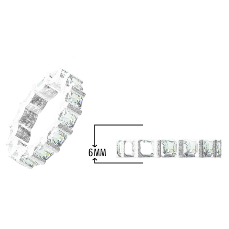 Gorgeous 6 ctw Emerald Cut White Gemstone Pavé Engagement Ring -JOSHINY