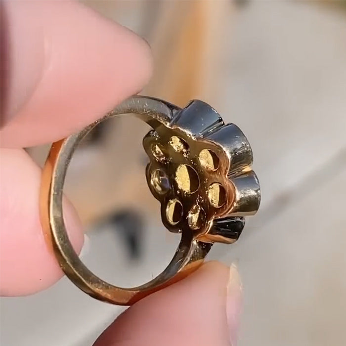 2.5ctw Bezel Set Old Cut Gemstone Ring -JOSHINY