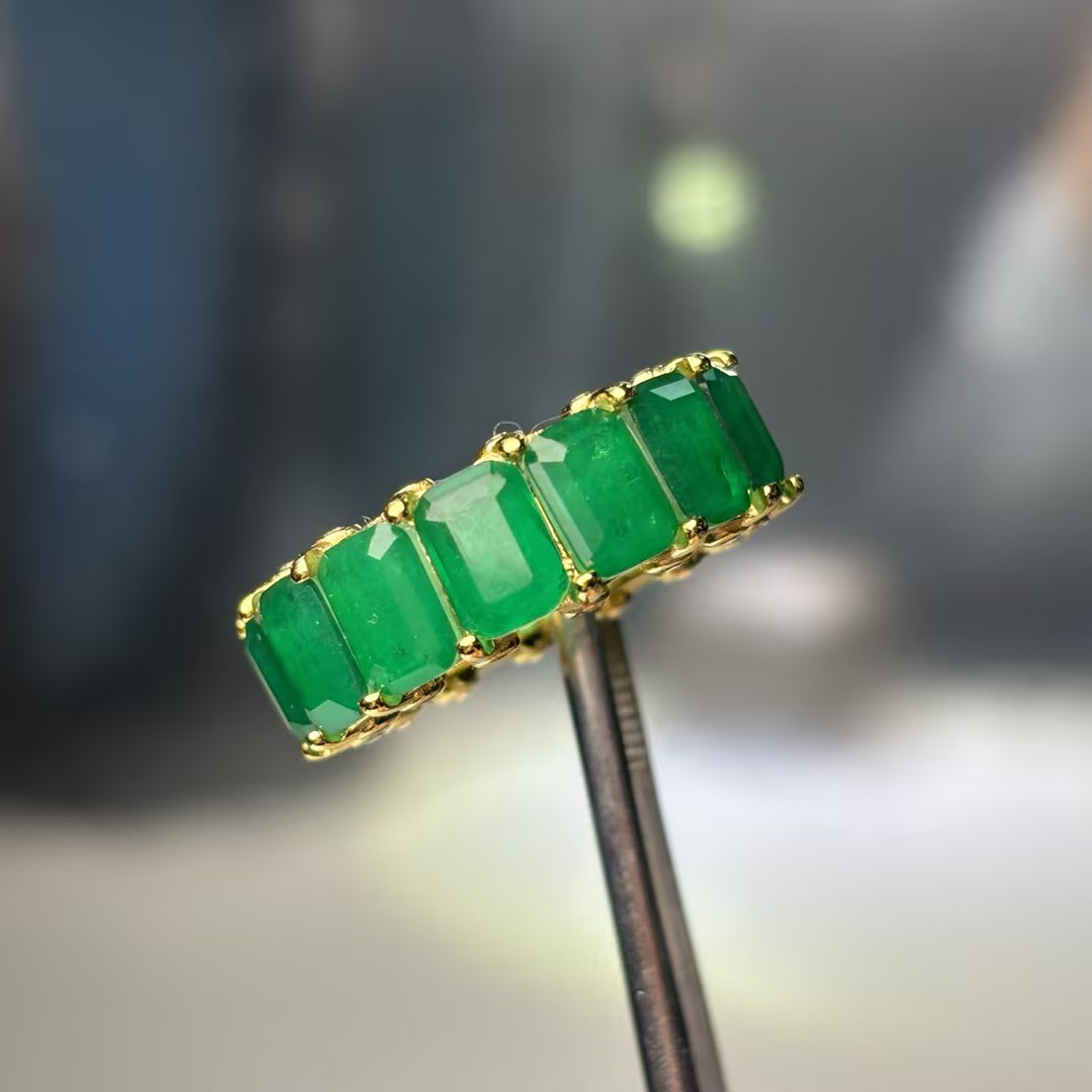4.0Ctw Rich Emerald Everlasting Band-JOSHINY