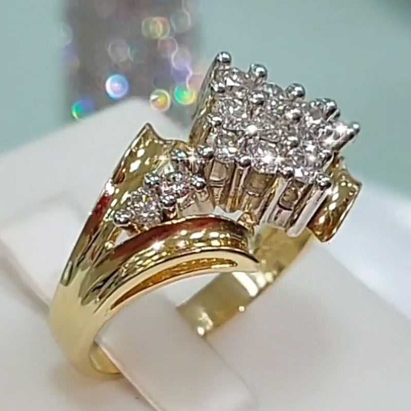 1.6ctw Round Gemstone Noble Crown Ring-JOSHINY
