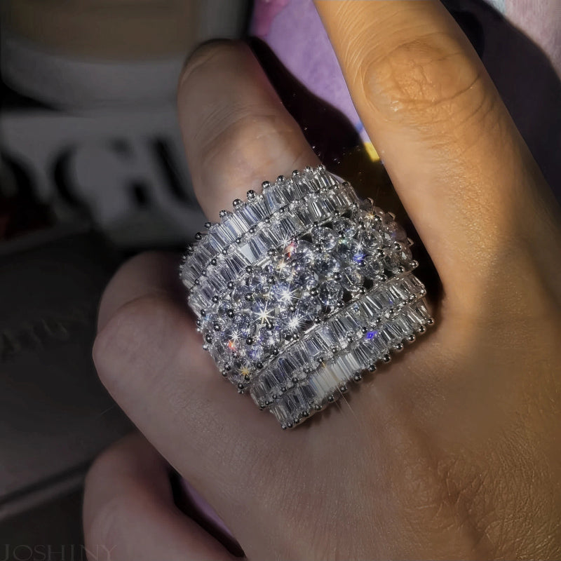 8.0ctw Baguette and Round Cut Gorgeous Gemstone Ring-JOSHINY