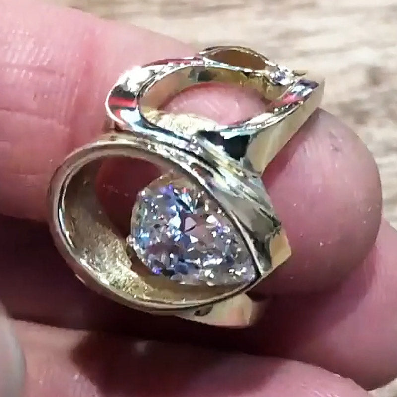 3.18ct Double Pear Shaped Personalized Ring-JOSHINY