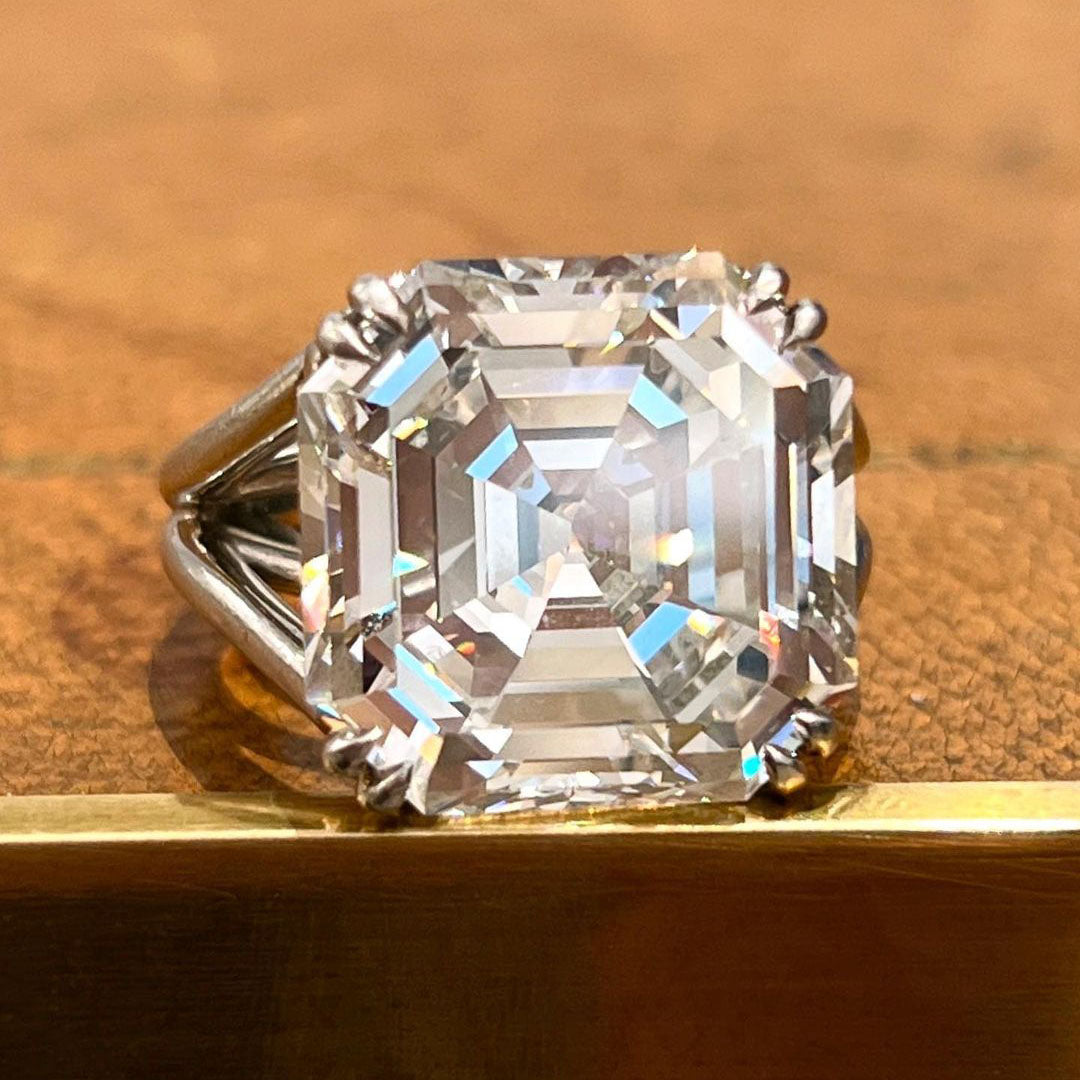 12ct Crazy Asscher Cut Gemstone Engagement Ring -JOSHINY