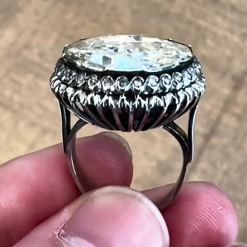 10ct Huge Rose Cut Vintage Ring-JOSHINY