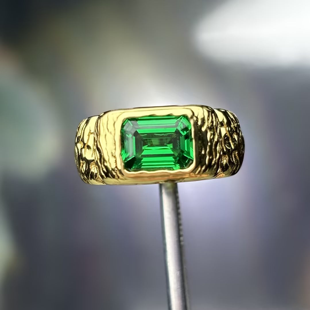 3Ctw Vintage Men's Emerald Ring-JOSHINY
