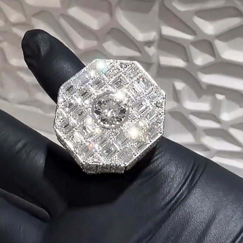 6.0ctw Round and Emerald Cut Luxury Pinky Ring-JOSHINY