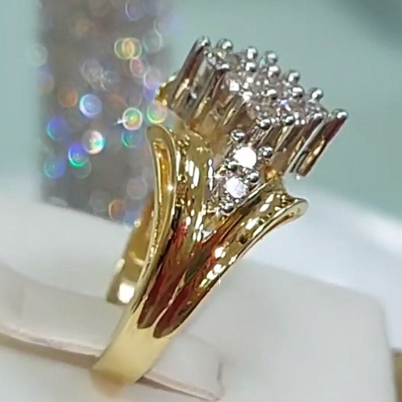 1.6ctw Round Gemstone Noble Crown Ring-JOSHINY