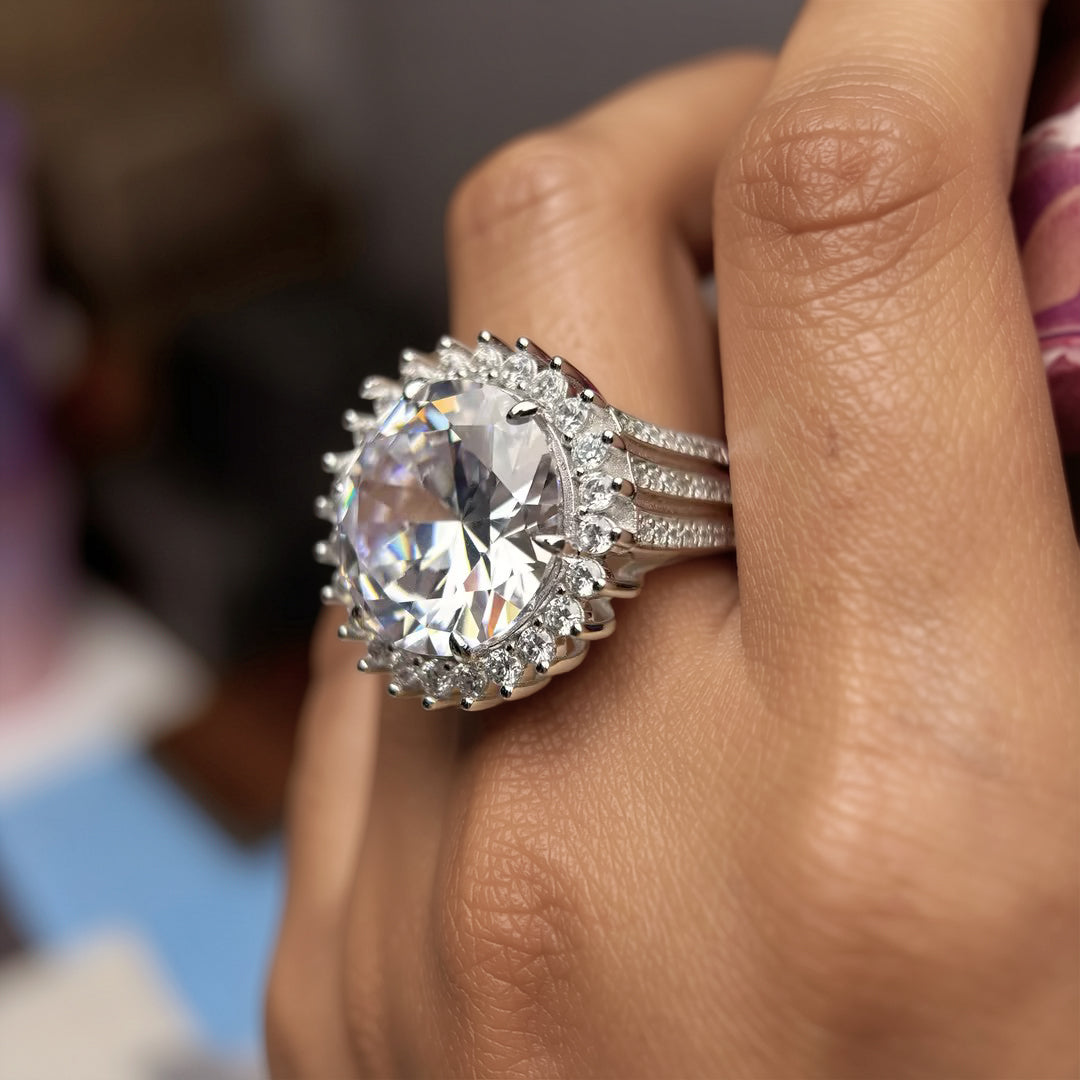 13ctw Sweet Round Gemstone Engagement Ring-JOSHINY