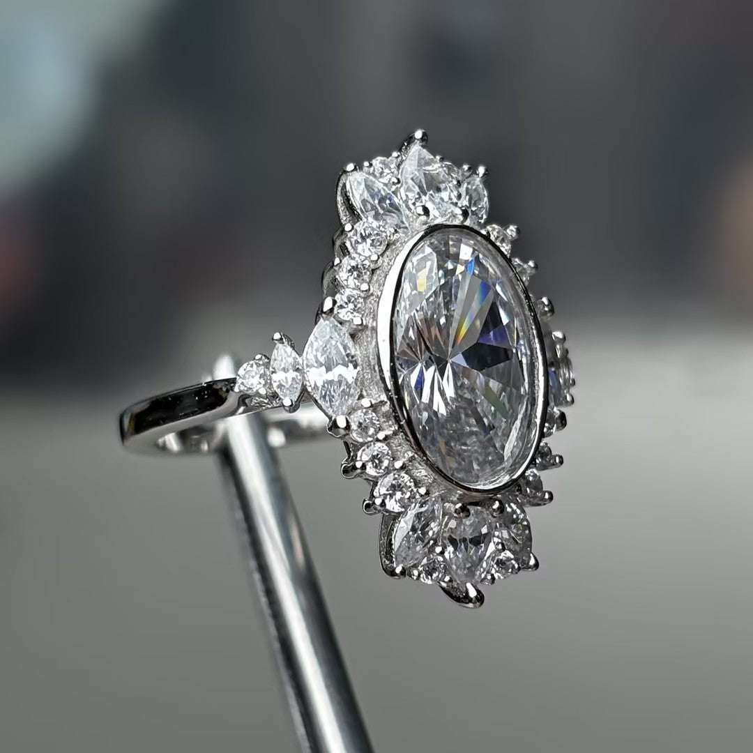 3.5Ctw oval gemstone ring-JOSHINY