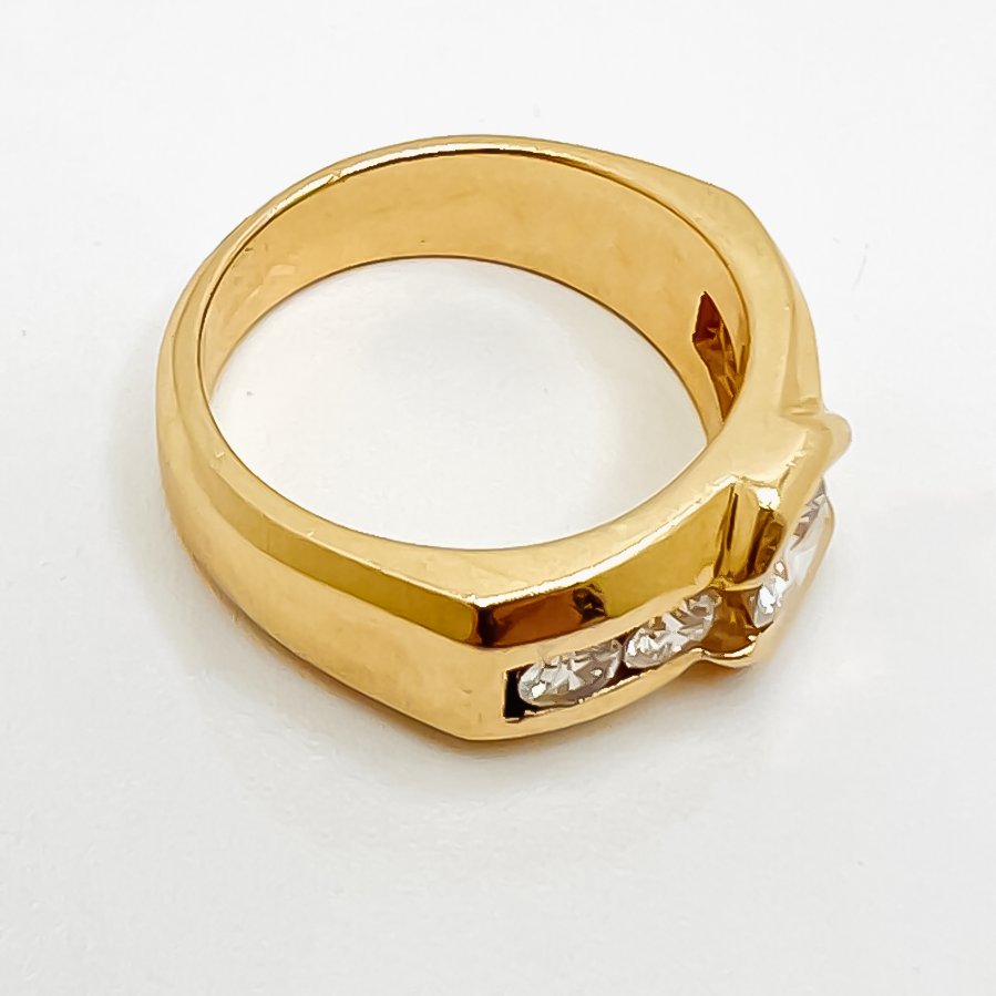 Simple 3 ctw Round Cut White Gemstone Unique 5 Stone Ring -JOSHINY