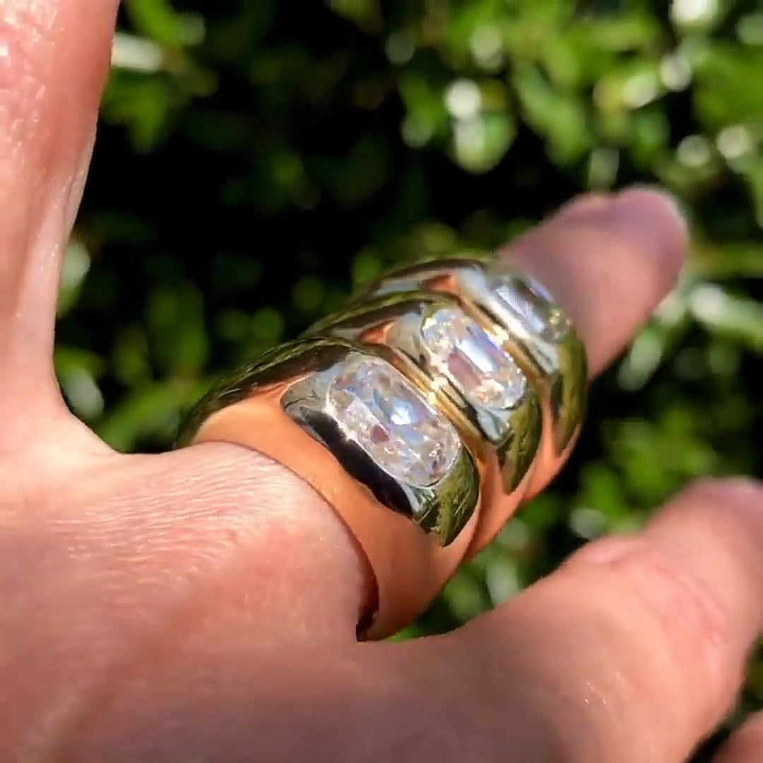 3.0ct Multi-style Chunky Gypsy Ring-JOSHINY