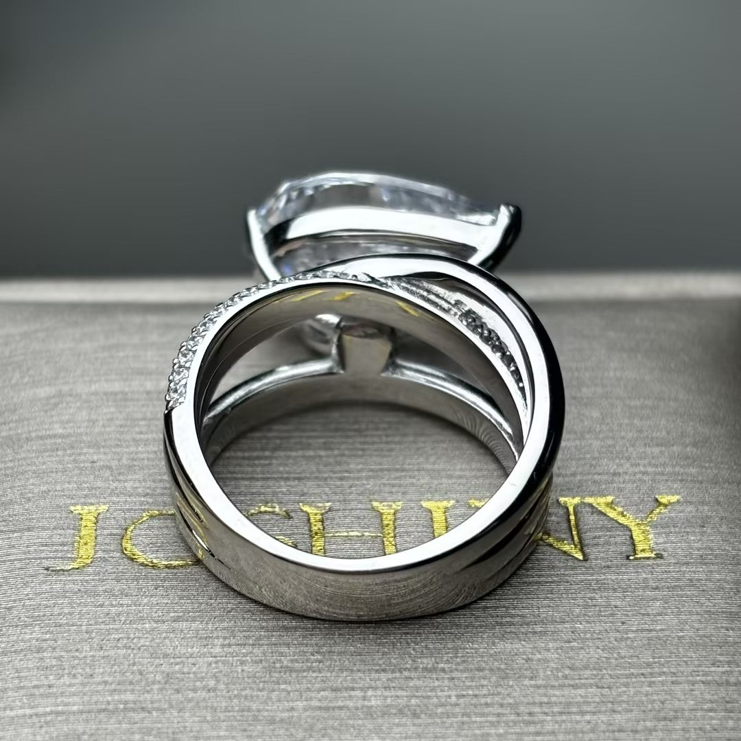 Stylish 6 ctw Pear Cut White Gemstone Elegant Engagement Ring -JOSHINY