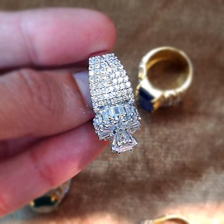 Classic 4 ctw Round Cut White Gemstone Engagement Ring -JOSHINY