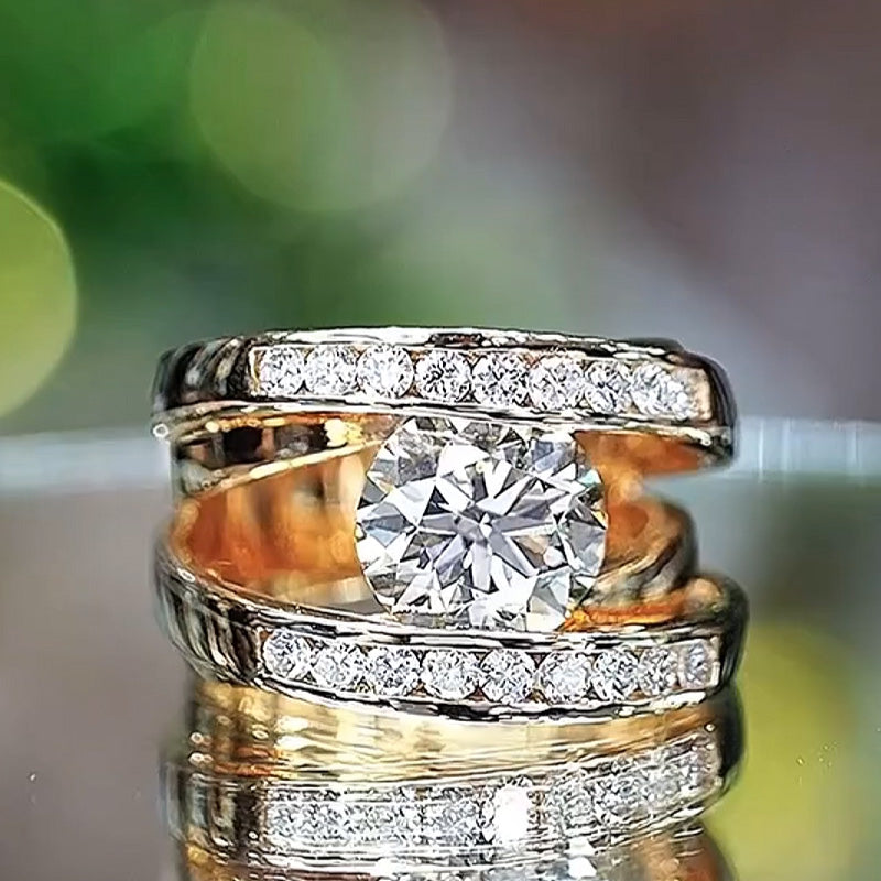 3.01ctw Round Brilliant Cut Engagement Ring-JOSHINY