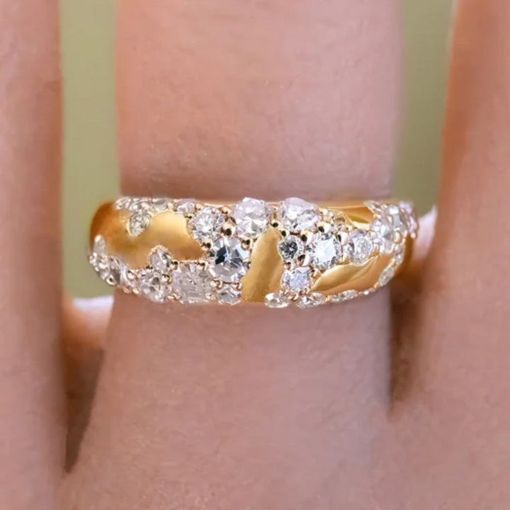 4ctw Multi-Cut Gemstone River Band Combo Ring -JOSHINY