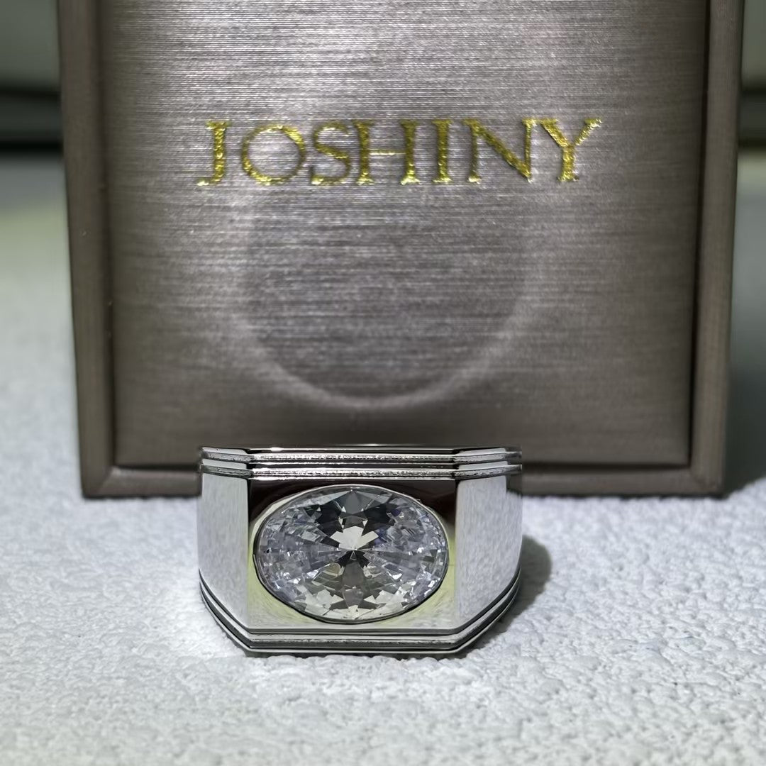 2.5Ct oval single stone men's ring-JOSHINY