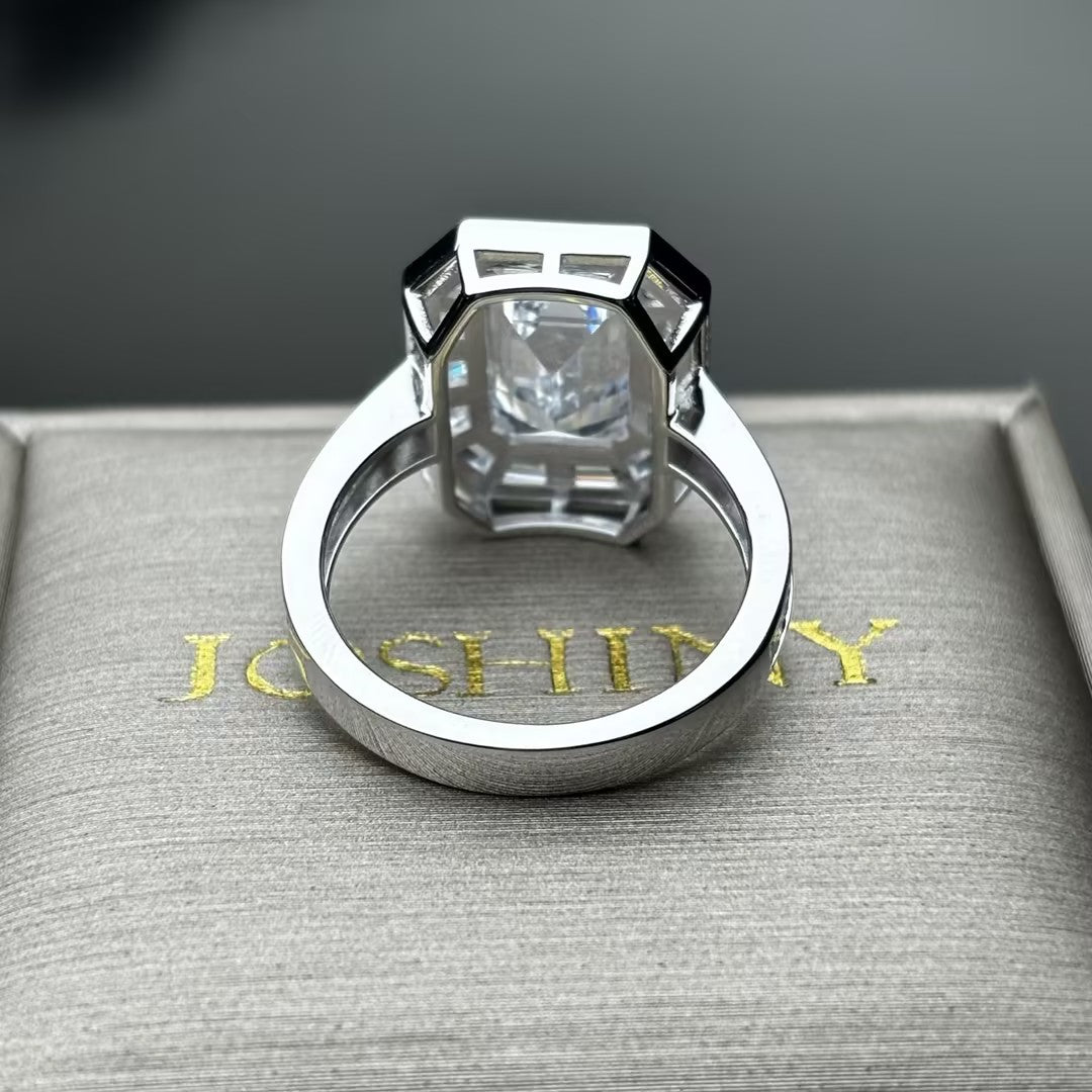 4.2ct Ultimate Emerald Cut Diamond Engagement Ring -JOSHINY