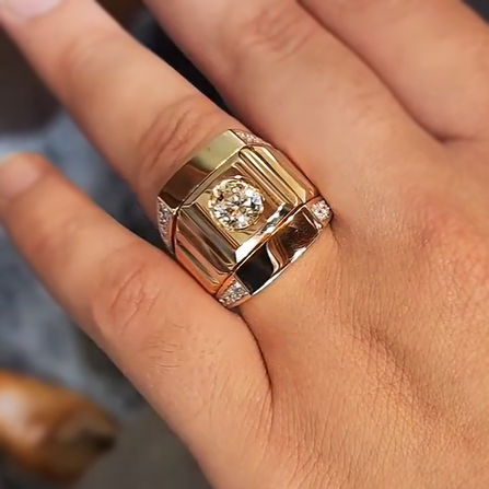 Noble 4 ctw Round Cut White Gemstone Ring -JOSHINY