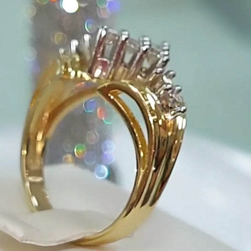 1.6ctw Round Gemstone Noble Crown Ring-JOSHINY
