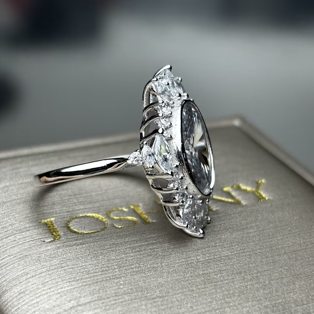 3.5Ctw oval gemstone ring-JOSHINY