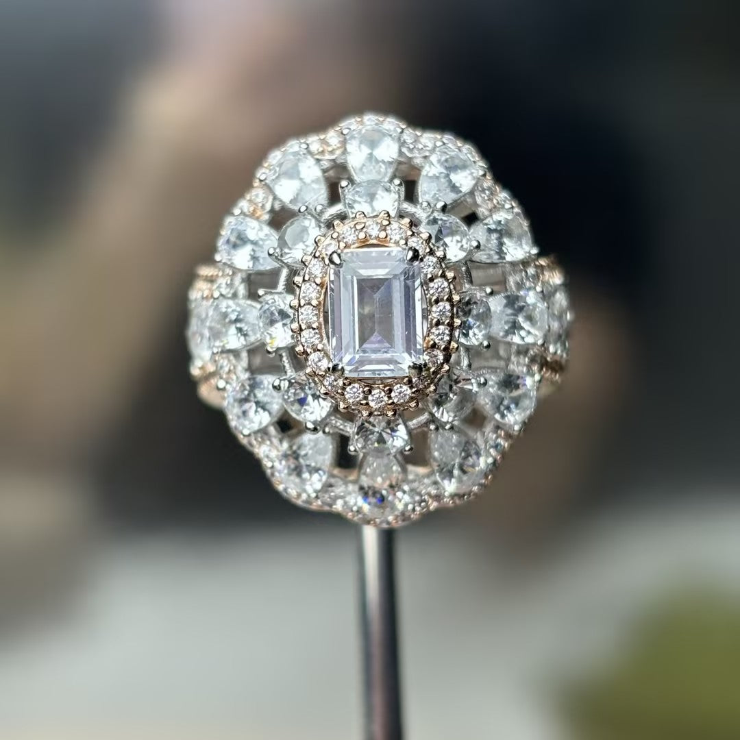 3.0ctw Multi-Cut Sexy Gemstone Rose Gold Ring -JOSHINY