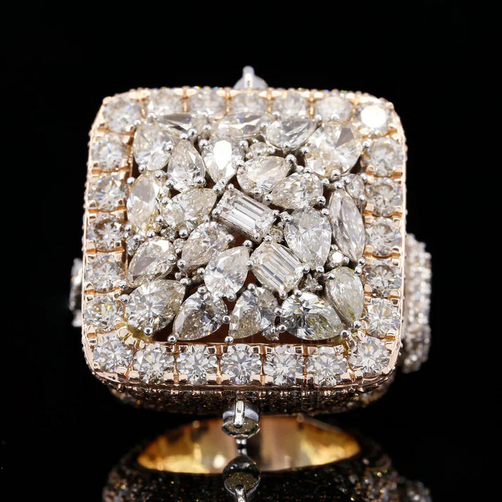 15.36ctw Multi-Cut Gemstone Ice Crystals Ring -JOSHINY