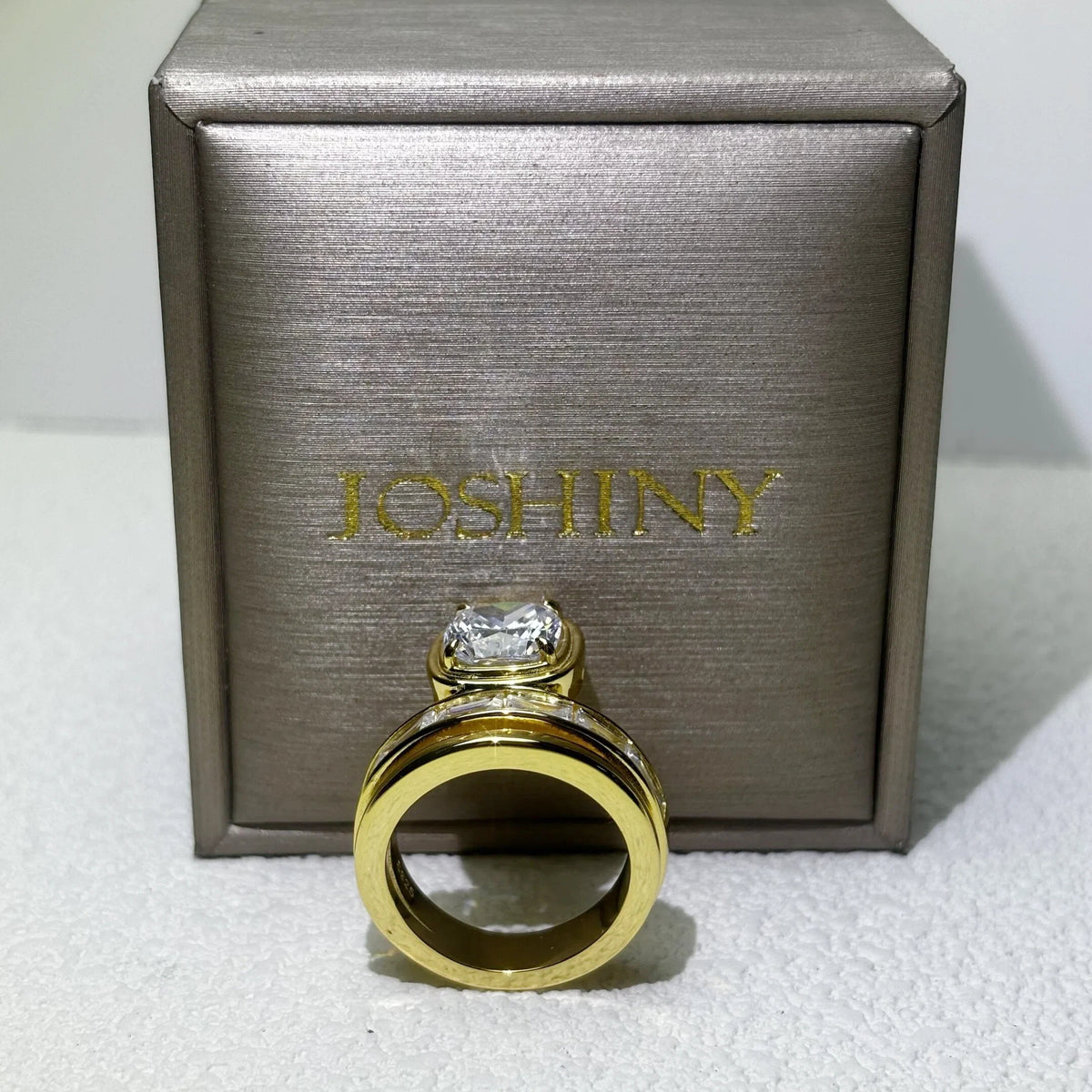 3 CTW Cushion Cut White Cubic Zirconia 925 Sterling Silver Engagement Ring -JOSHINY
