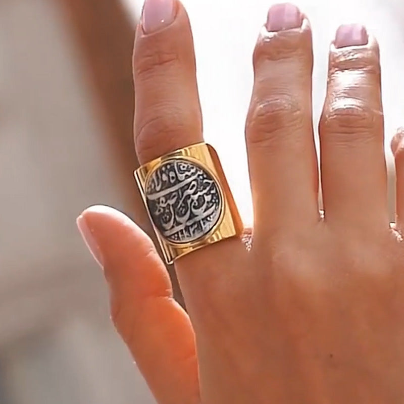 Two-color gold-plated wide band -JOSHINY