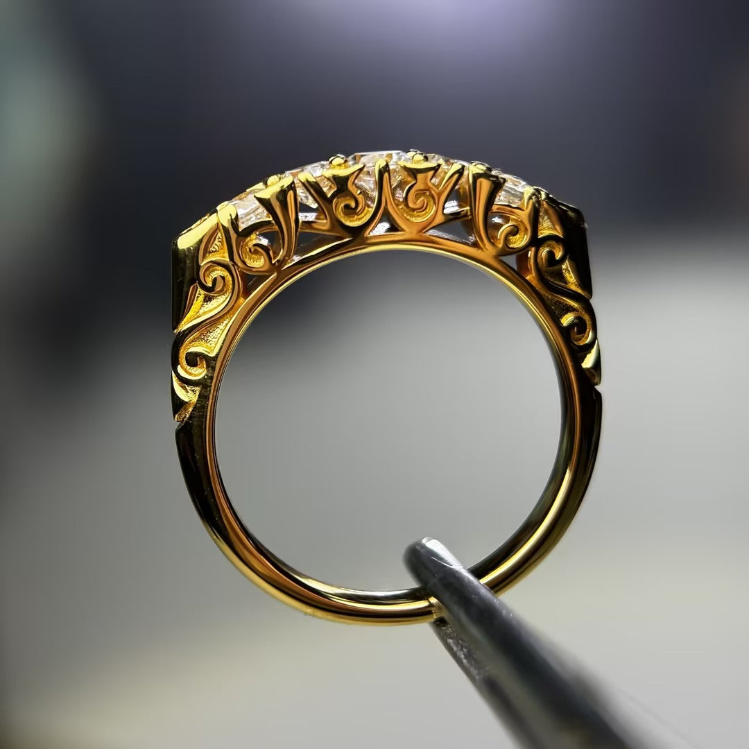 0.8Ctw Antique Five-Stone Ring-JOSHINY
