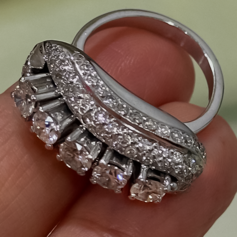 Exquisite 3 ctw Round Cut White Gemstone Multi-Stone Engagement Ring -JOSHINY