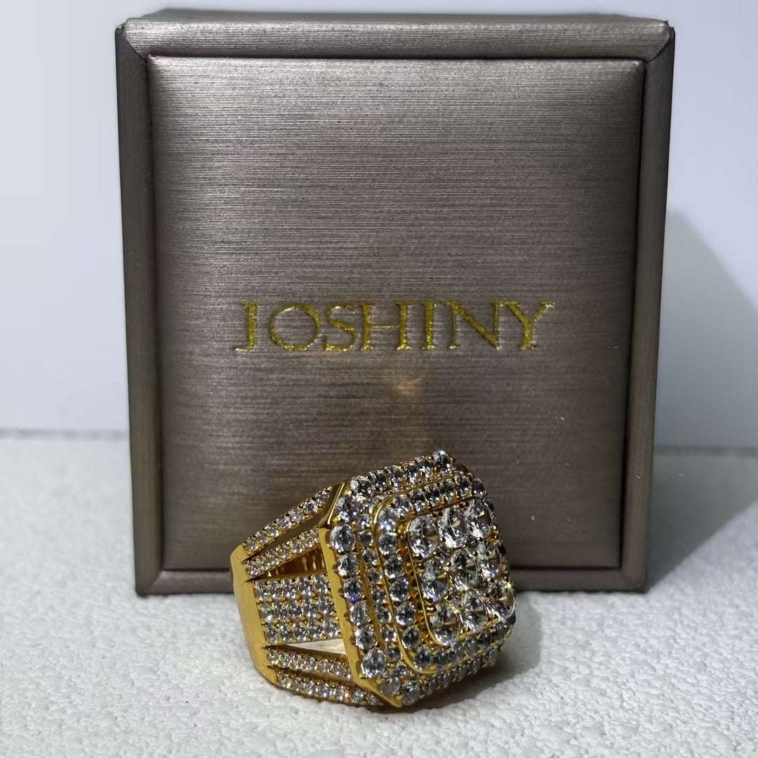 4.3 Ctw Round Cut White Cubic Zirconia 925 Sterling Silver men's ring-JOSHINY