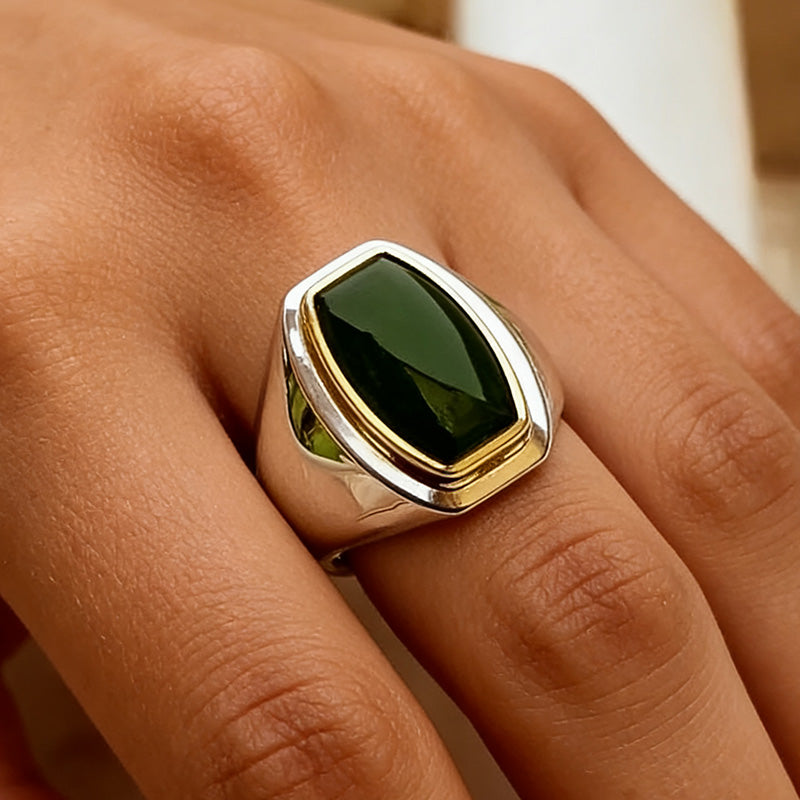 Noble 10 ctw Obsidian Men's Ring -JOSHINY