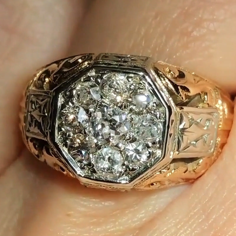 1.25ctw Old Mine Cut Art Deco Ring-JOSHINY