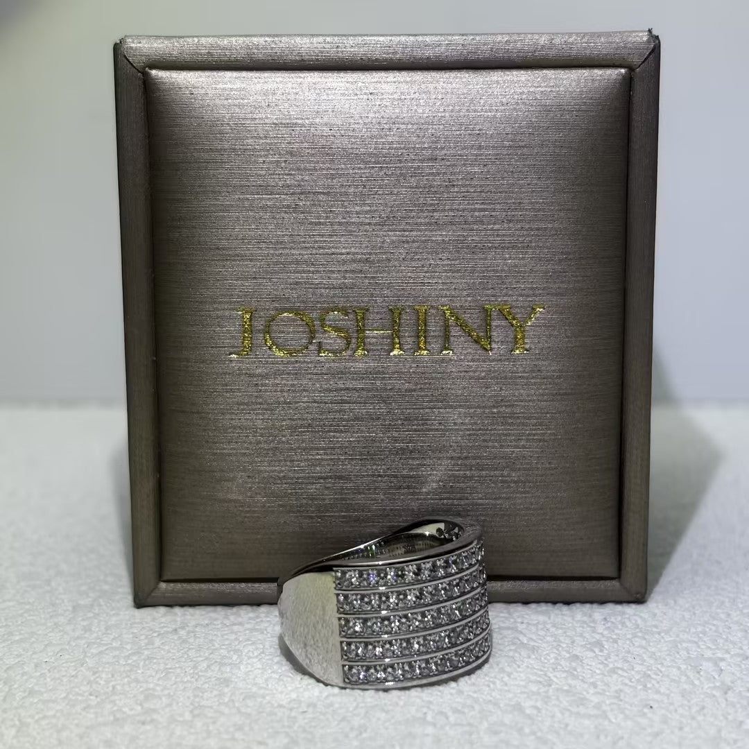 3 Ctw Round Cut White Cubic Zirconia 925 Sterling Silver wide band-JOSHINY-JOSHINY