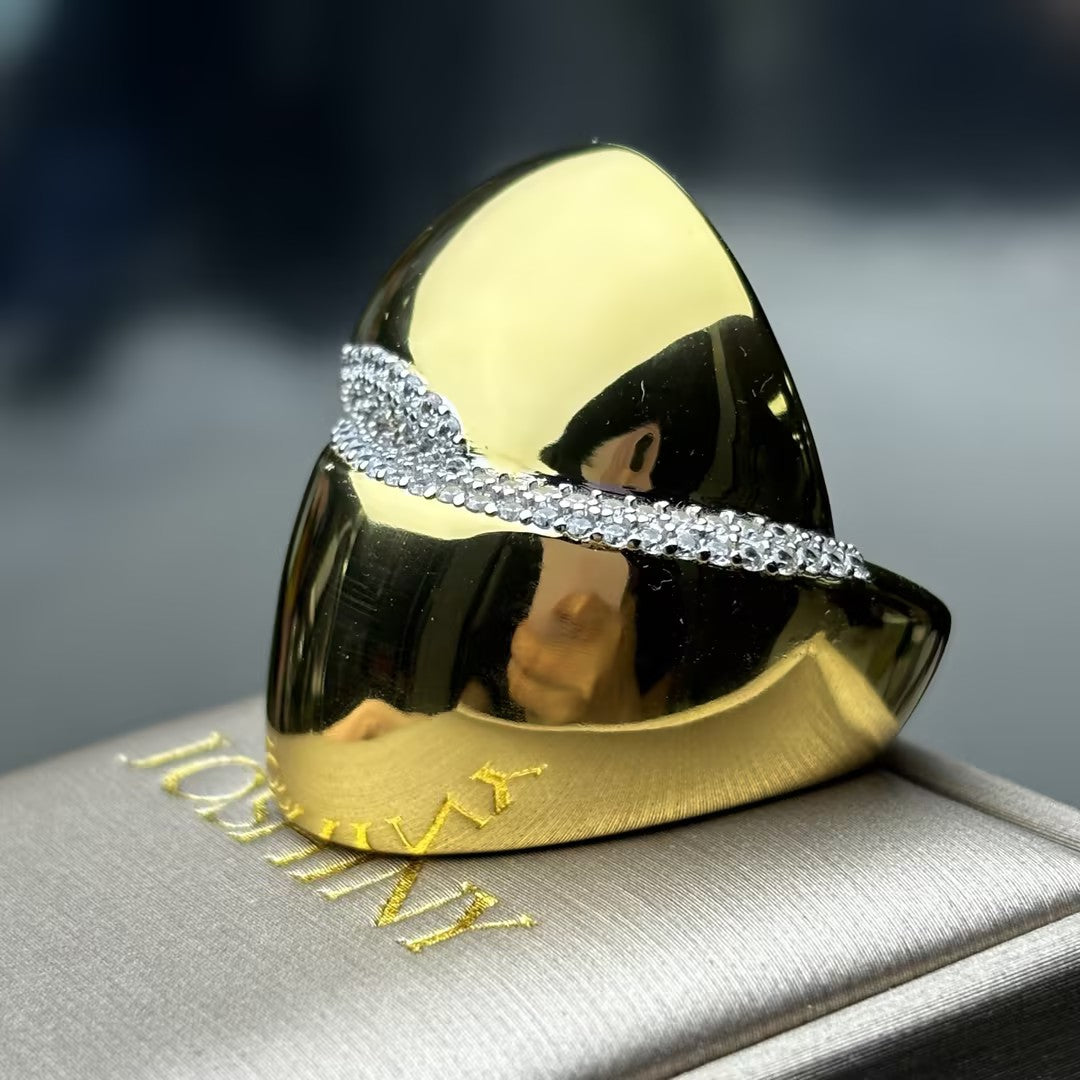 0.6ctw Round Cut Gemstone Embellished Deluxe Ring -JOSHINY