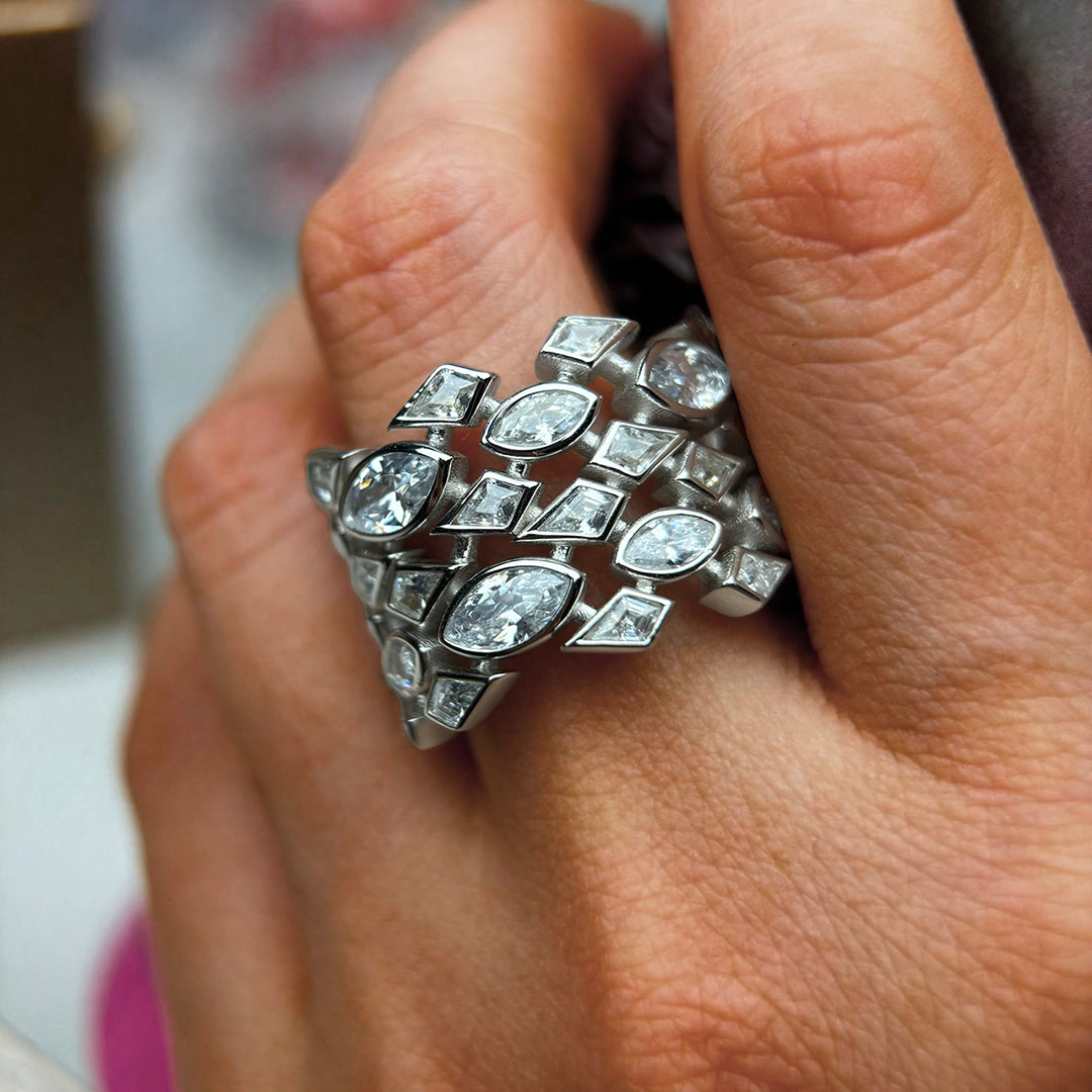 4.1ctw Various Cuts Exquisitely Designed Gemstone Ring-JOSHINY