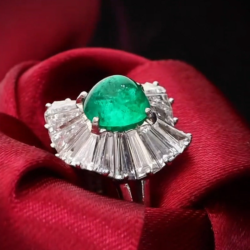 Elegant Jade Ballet Gemstone Ring-JOSHINY