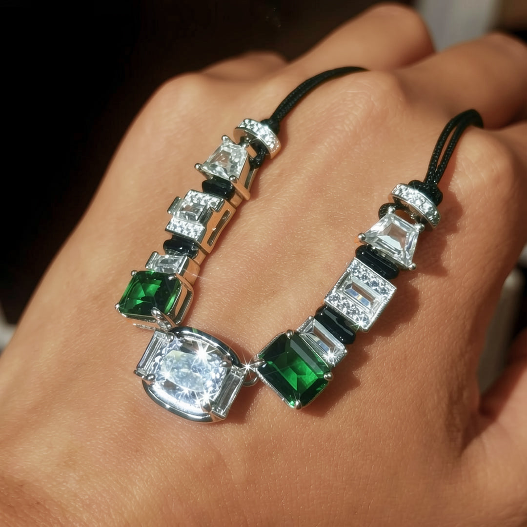 8Ctw New Cushion and Emerald Necklace-JOSHINY
