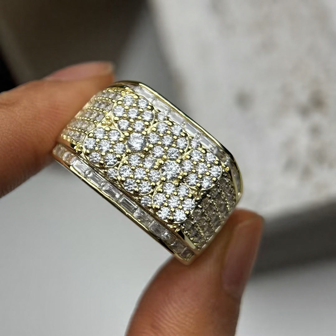 2.81Ctw Round Halo Geometric Men's Ring