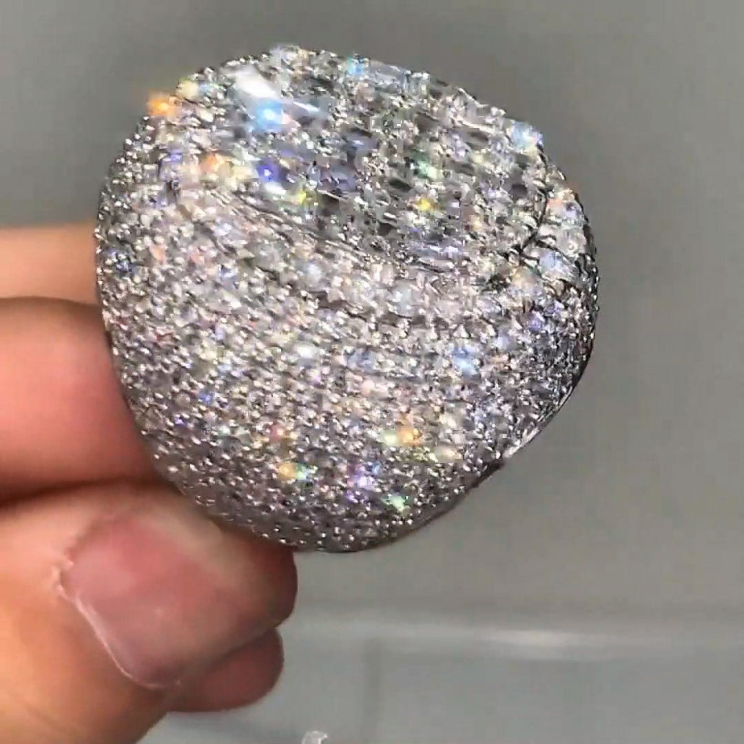 8.0ctw Asscher Luxury Pavé Set Gemstone Ring -JOSHINY