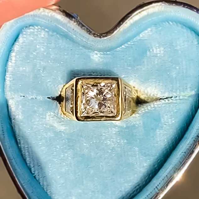 Noble 5 ctw Square & Trapezoidal Cut White Gemstone Engagement Ring for Men & Women -JOSHINY