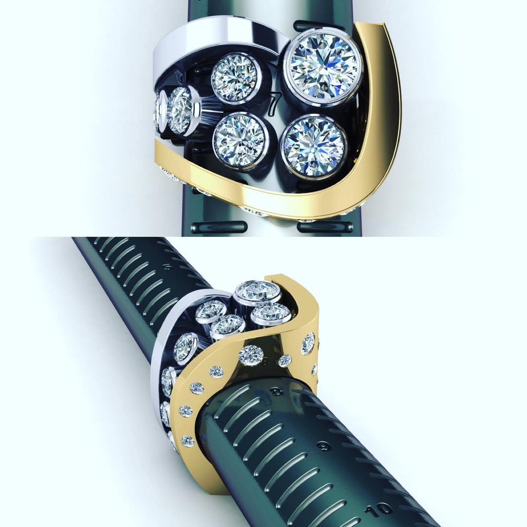 1.15ctw Round Cut Bezel Set Art Gallery Ring-JOSHINY