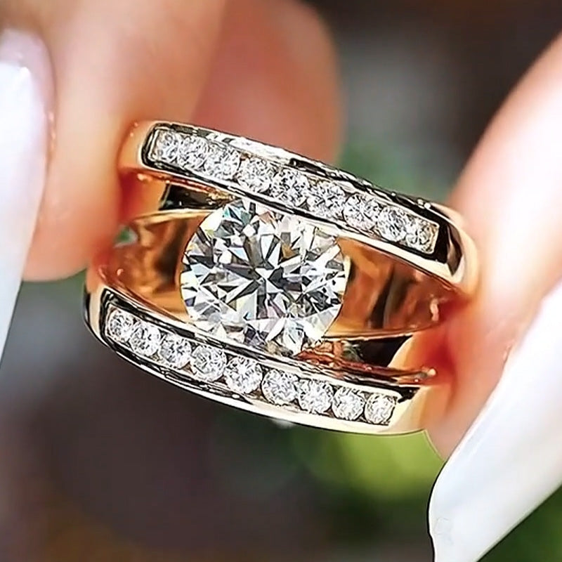 3.01ctw Round Brilliant Cut Engagement Ring-JOSHINY