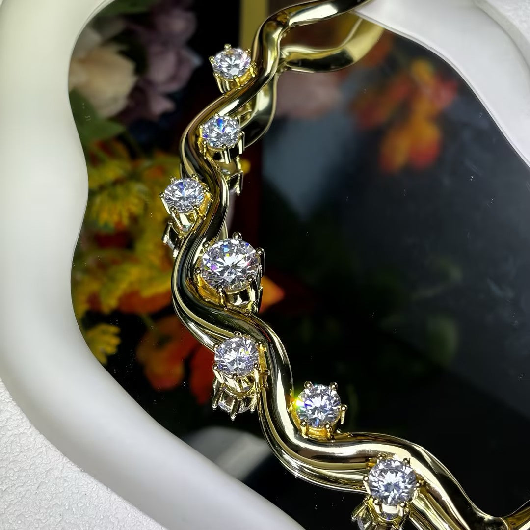 5 Ctw Round Cut White Cubic Zirconia 925 Sterling Silver Necklace-JOSHINY