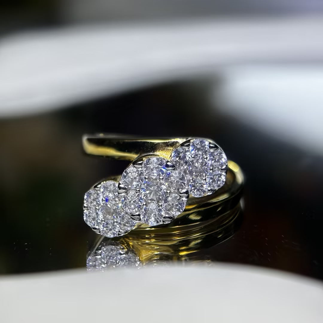 1 CTW Round Cut White Cubic Zirconia 925 Sterling Silver Ring -JOSHINY