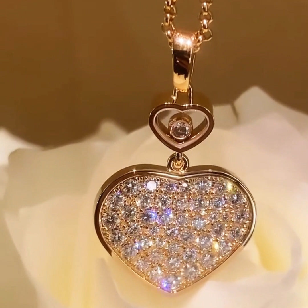 1.1ctw Happy Hearts Gemstone Pendant Necklace -JOSHINY